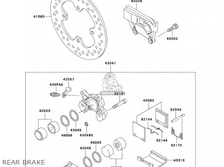 REAR BRAKE - ZX1200A2 ZX12R 2001 USA CALIFORNIA CANADA