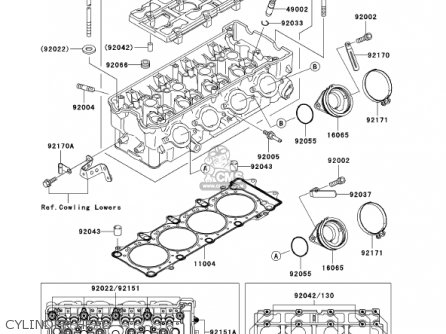 CYLINDER HEAD - ZX1200A2 ZX12R 2001 USA CALIFORNIA CANADA