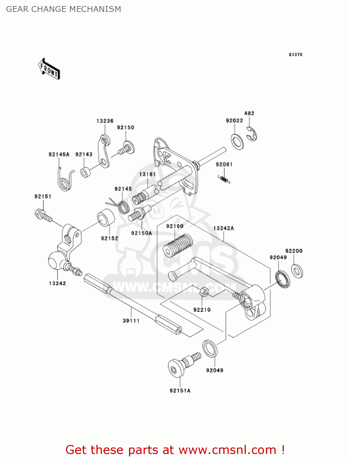 GEAR CHANGE MECHANISM ZX1200B1 ZX12R 2002 USA CALIFORNIA CANADA