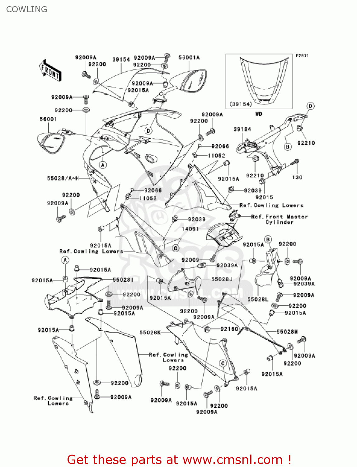 COWLING ZX1200B1 ZX12R 2002 USA CALIFORNIA CANADA