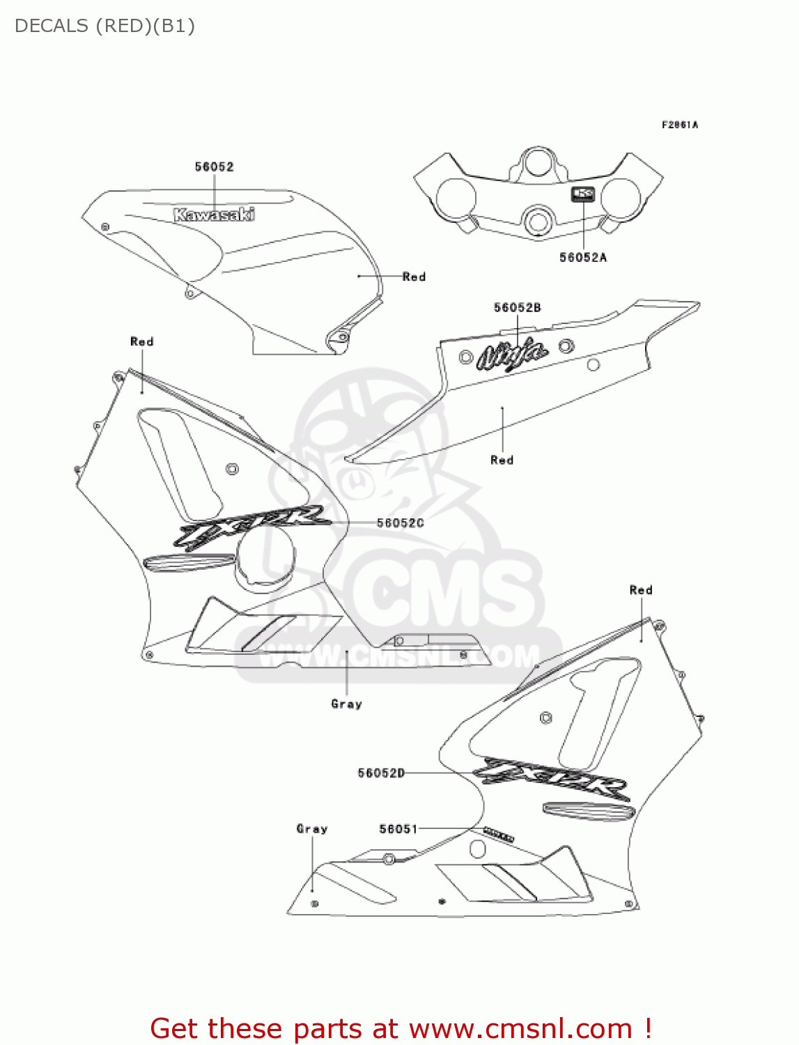 DECALS (RED)(B1) ZX1200B1 ZX12R 2002 USA CALIFORNIA CANADA
