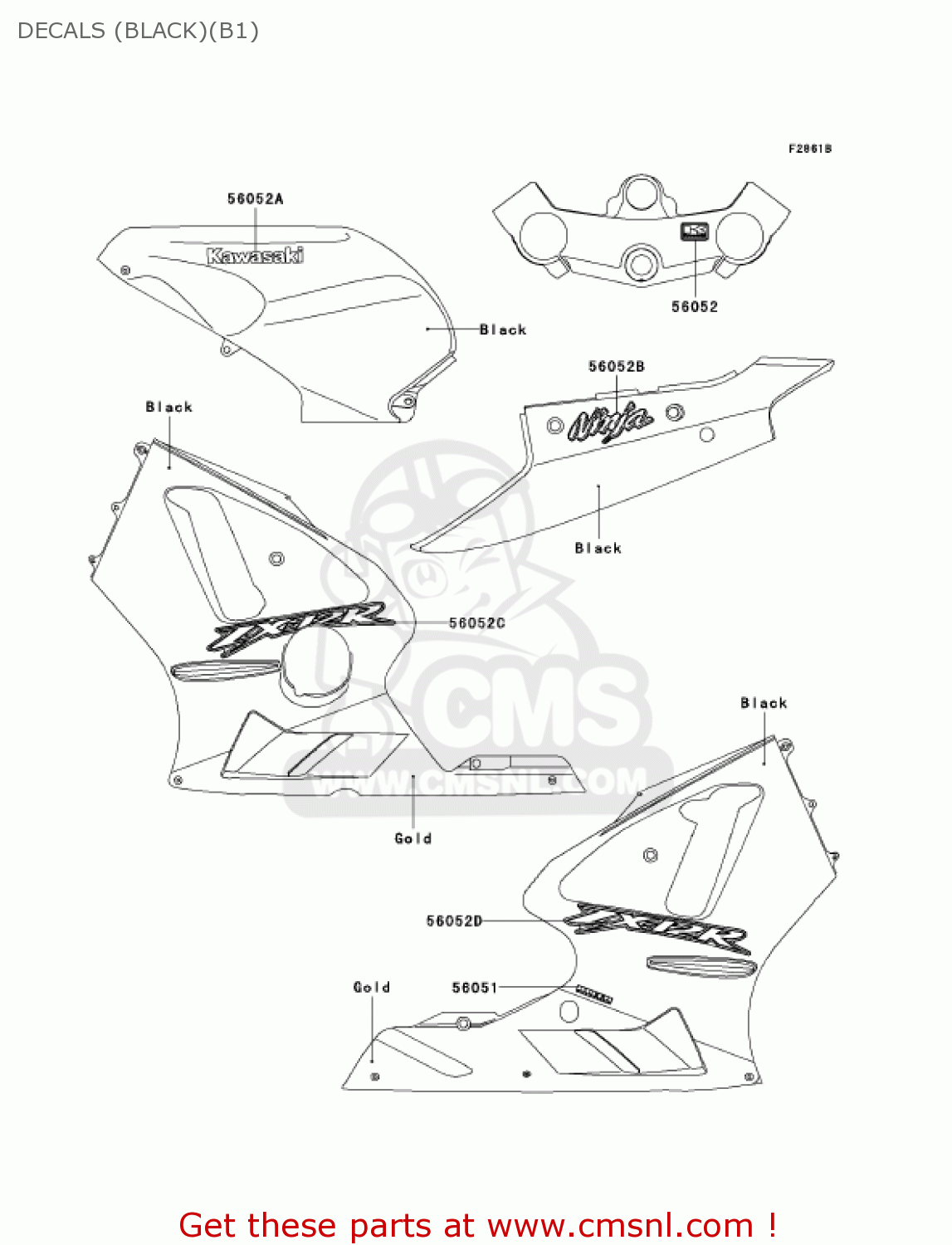 DECALS (BLACK)(B1) ZX1200B1 ZX12R 2002 USA CALIFORNIA CANADA