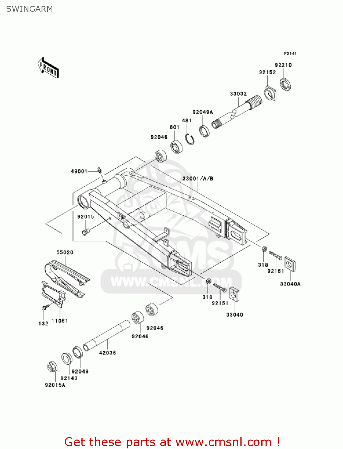 SWINGARM ZX1200B1 ZX12R 2002 USA CALIFORNIA CANADA