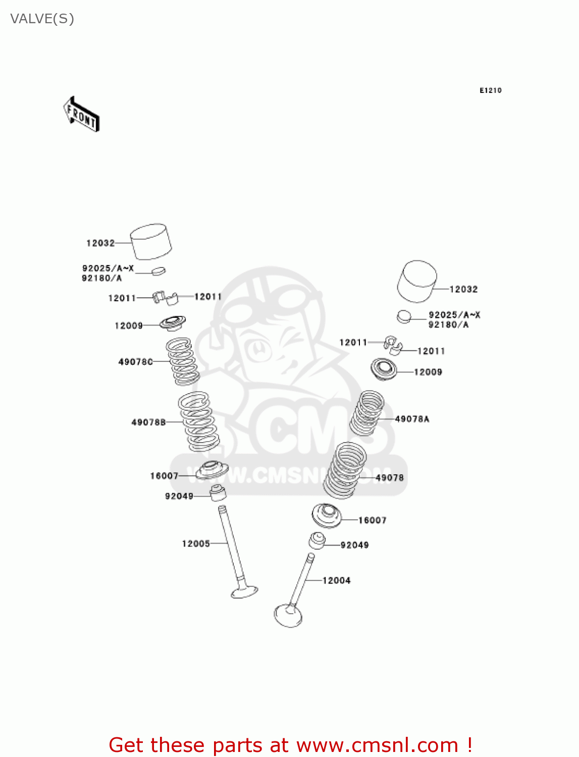 VALVE(S) ZX1200B1 ZX12R 2002 USA CALIFORNIA CANADA