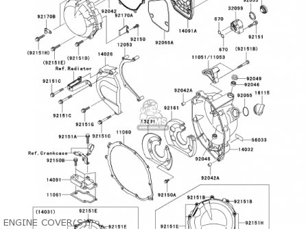 ENGINE COVER(S) - ZX1200B1 ZX12R 2002 USA CALIFORNIA CANADA
