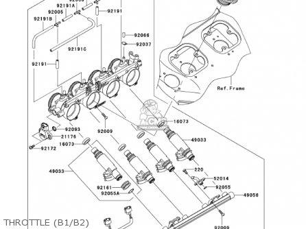 THROTTLE (B1/B2) - ZX1200B1 ZX12R 2002 USA CALIFORNIA CANADA