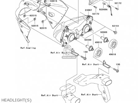 HEADLIGHT(S) - ZX1200B1 ZX12R 2002 USA CALIFORNIA CANADA