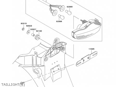 TAILLIGHT(S) - ZX1200B1 ZX12R 2002 USA CALIFORNIA CANADA