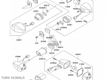 TURN SIGNALS - ZX1200B1 ZX12R 2002 USA CALIFORNIA CANADA