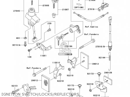 IGNITION SWITCH/LOCKS/REFLECTORS - ZX1200B1 ZX12R 2002 USA CALIFORNIA CANADA