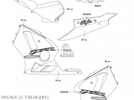 DECALS (C.T.BLUE)(B1) - ZX1200B1 ZX12R 2002 USA CALIFORNIA CANADA