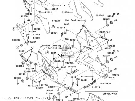 COWLING LOWERS (B1/B2) - ZX1200B1 ZX12R 2002 USA CALIFORNIA CANADA