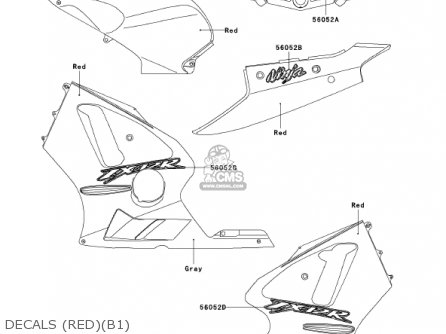 DECALS (RED)(B1) - ZX1200B1 ZX12R 2002 USA CALIFORNIA CANADA