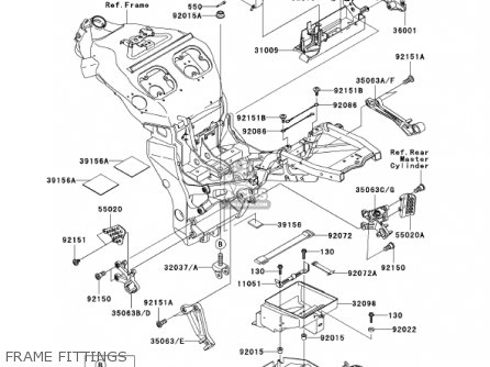 FRAME FITTINGS - ZX1200B1 ZX12R 2002 USA CALIFORNIA CANADA
