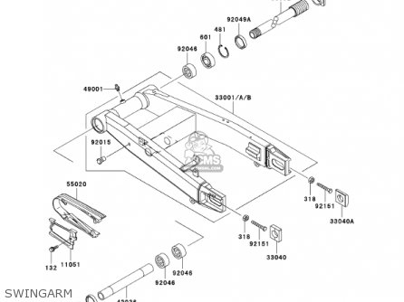 SWINGARM - ZX1200B1 ZX12R 2002 USA CALIFORNIA CANADA