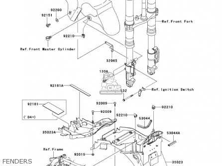 FENDERS - ZX1200B1 ZX12R 2002 USA CALIFORNIA CANADA