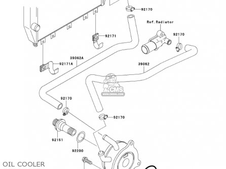 OIL COOLER - ZX1200B1 ZX12R 2002 USA CALIFORNIA CANADA