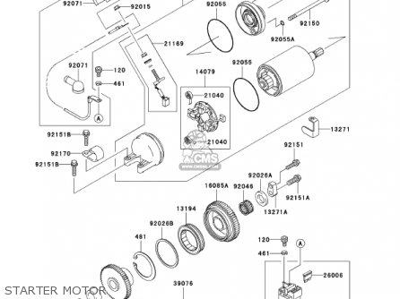 STARTER MOTOR - ZX1200B1 ZX12R 2002 USA CALIFORNIA CANADA