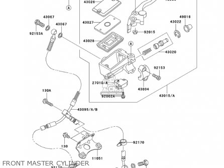 FRONT MASTER CYLINDER - ZX1200B1 ZX12R 2002 USA CALIFORNIA CANADA