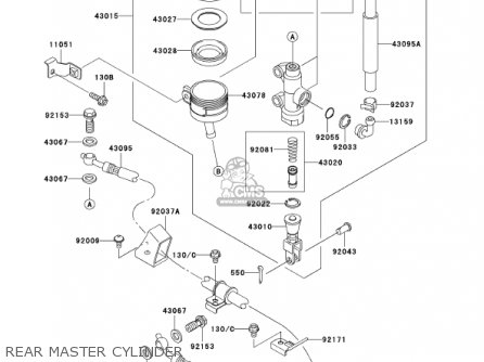 REAR MASTER CYLINDER - ZX1200B1 ZX12R 2002 USA CALIFORNIA CANADA