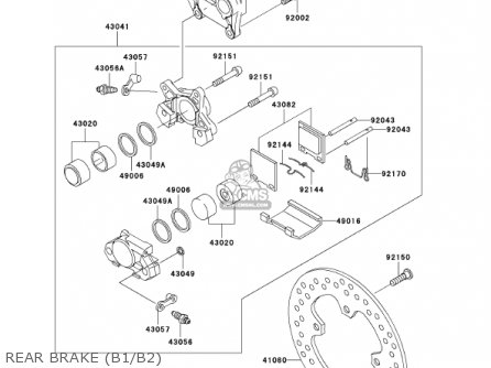 REAR BRAKE (B1/B2) - ZX1200B1 ZX12R 2002 USA CALIFORNIA CANADA