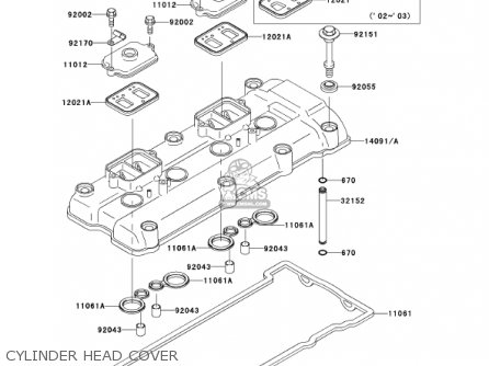 CYLINDER HEAD COVER - ZX1200B1 ZX12R 2002 USA CALIFORNIA CANADA