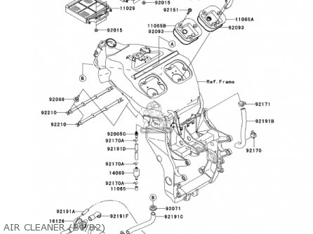 AIR CLEANER (B1/B2) - ZX1200B1 ZX12R 2002 USA CALIFORNIA CANADA