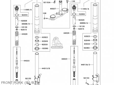 FRONT FORK (B1/B2) - ZX1200B1 ZX12R 2002 USA CALIFORNIA CANADA