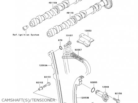 CAMSHAFT(S)/TENSIONER - ZX1200B1 ZX12R 2002 USA CALIFORNIA CANADA
