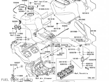FUEL TANK (B1/B2) - ZX1200B1 ZX12R 2002 USA CALIFORNIA CANADA