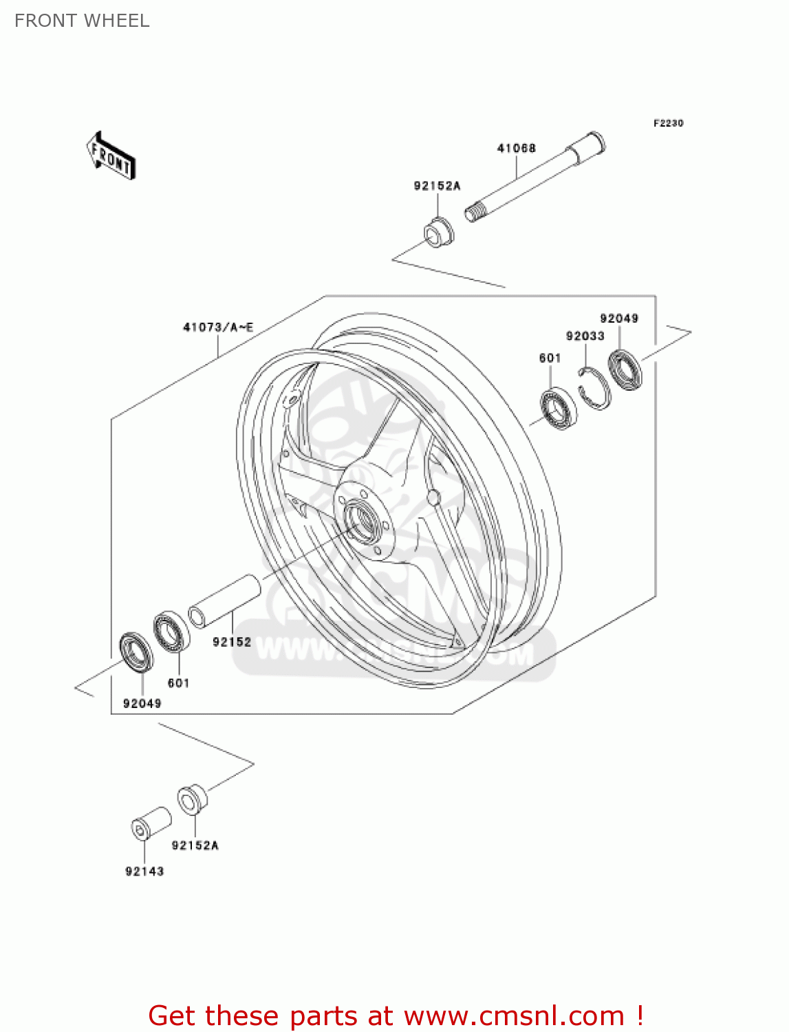 FRONT WHEEL ZX1200B2 ZX12R 2003 USA CALIFORNIA CANADA