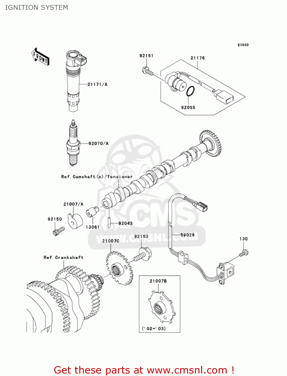 IGNITION SYSTEM ZX1200B2 ZX12R 2003 USA CALIFORNIA CANADA