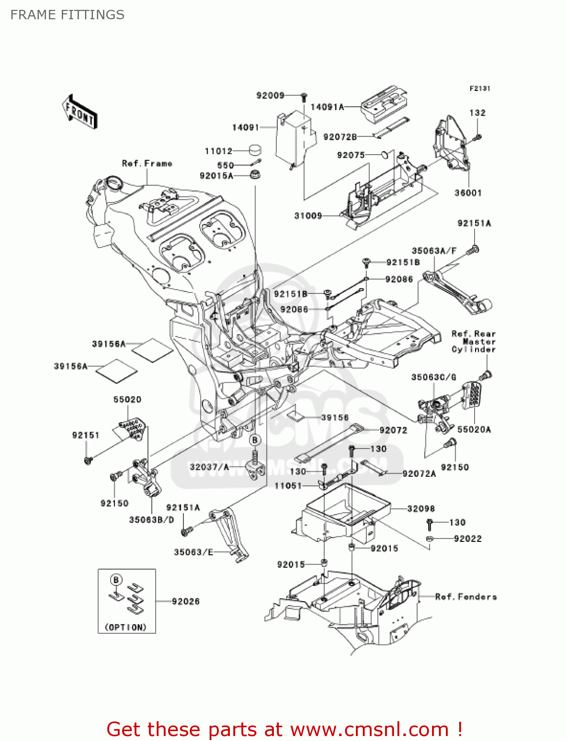 FRAME FITTINGS ZX1200B2 ZX12R 2003 USA CALIFORNIA CANADA