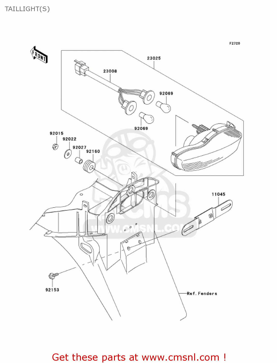 TAILLIGHT(S) ZX1200B2 ZX12R 2003 USA CALIFORNIA CANADA