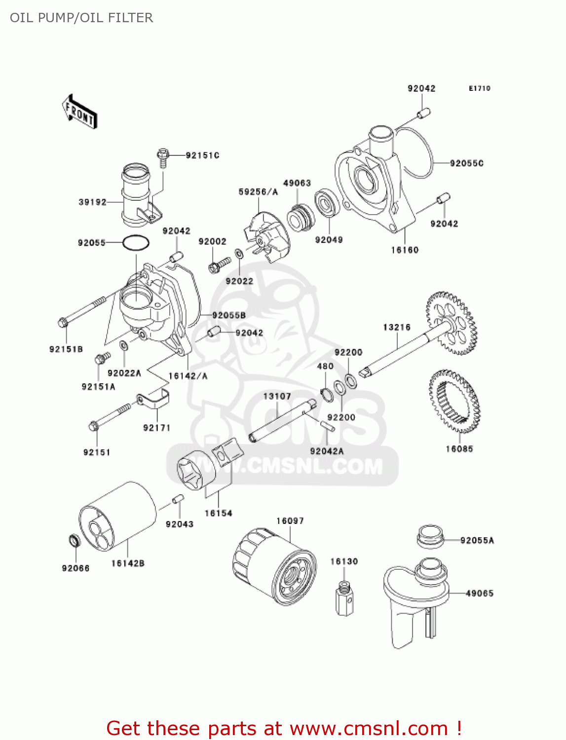 OIL PUMP/OIL FILTER ZX1200B2 ZX12R 2003 USA CALIFORNIA CANADA