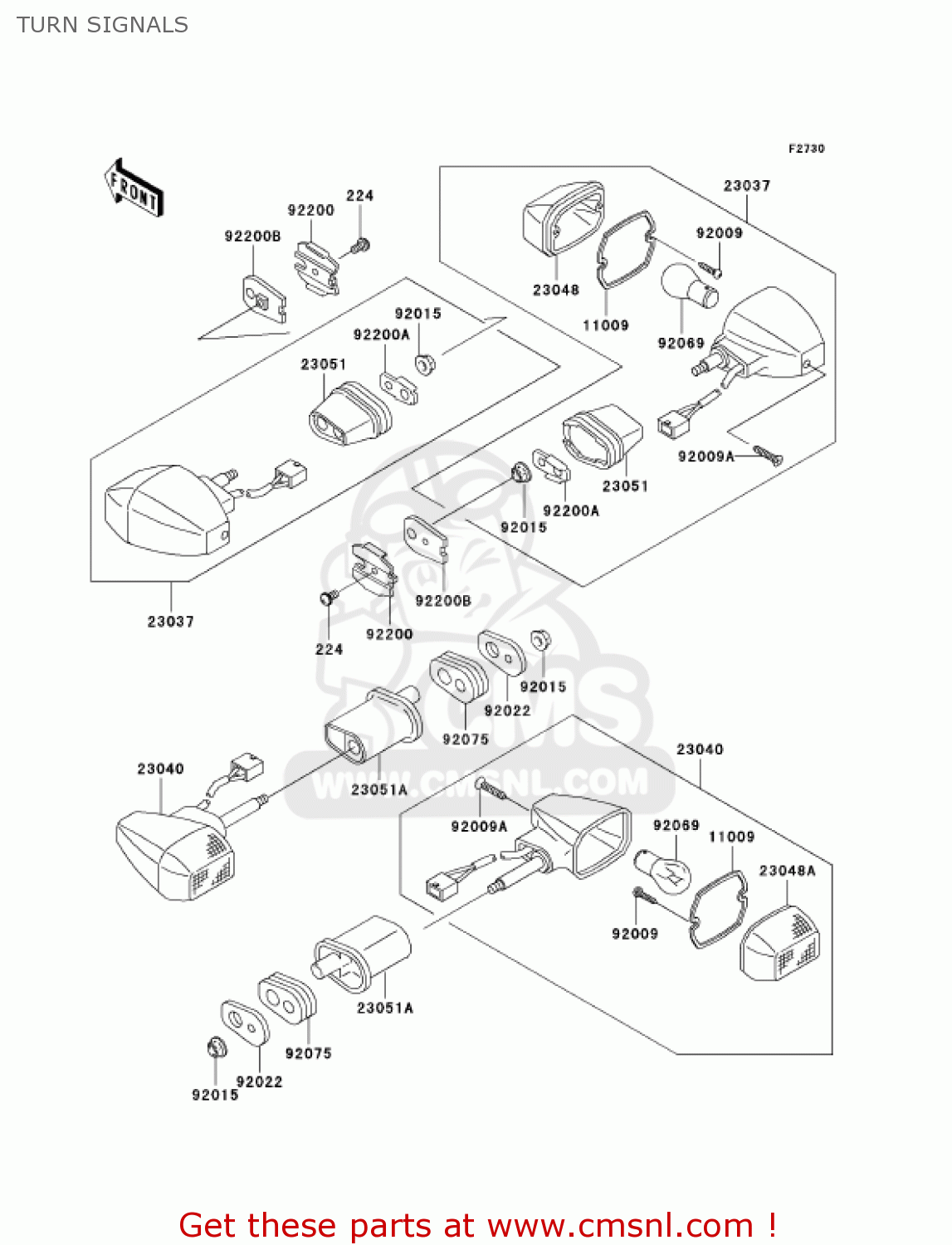 TURN SIGNALS ZX1200B2 ZX12R 2003 USA CALIFORNIA CANADA