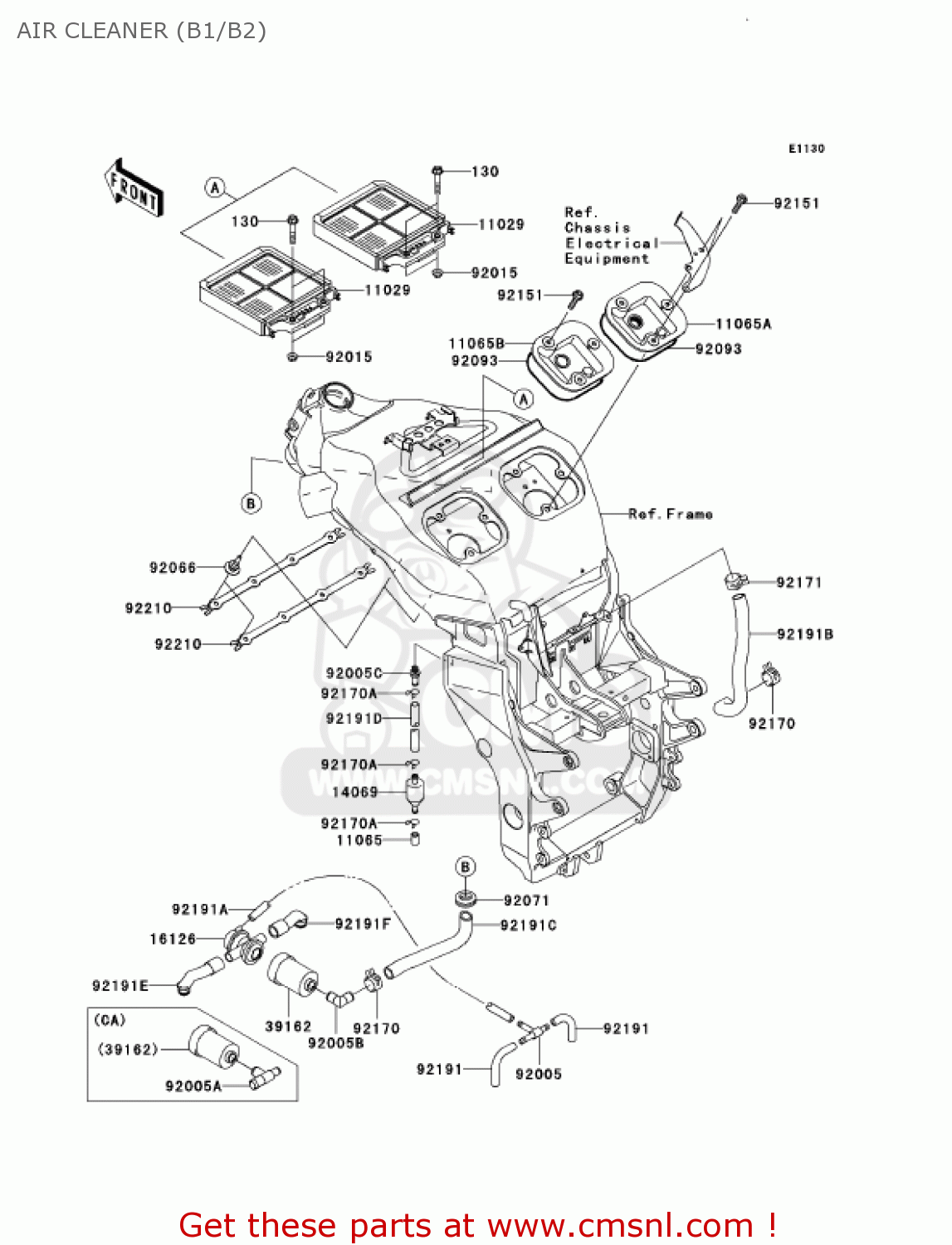 AIR CLEANER (B1/B2) ZX1200B2 ZX12R 2003 USA CALIFORNIA CANADA