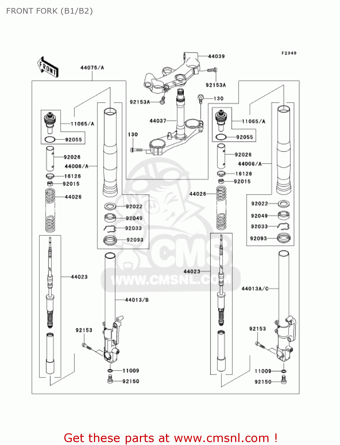 FRONT FORK (B1/B2) ZX1200B2 ZX12R 2003 USA CALIFORNIA CANADA