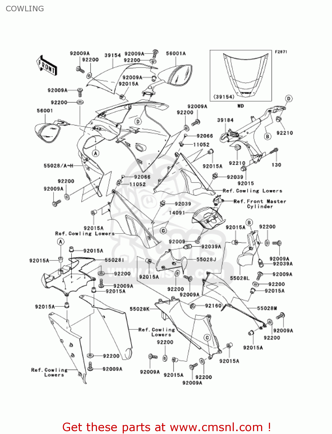 COWLING ZX1200B2 ZX12R 2003 USA CALIFORNIA CANADA