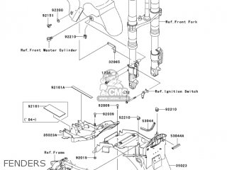FENDERS - ZX1200B2 ZX12R 2003 USA CALIFORNIA CANADA