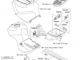 LABELS - ZX1200B2 ZX12R 2003 USA CALIFORNIA CANADA