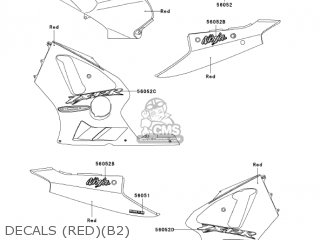 DECALS (RED)(B2) - ZX1200B2 ZX12R 2003 USA CALIFORNIA CANADA