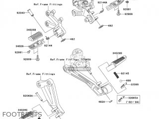 FOOTRESTS - ZX1200B2 ZX12R 2003 USA CALIFORNIA CANADA
