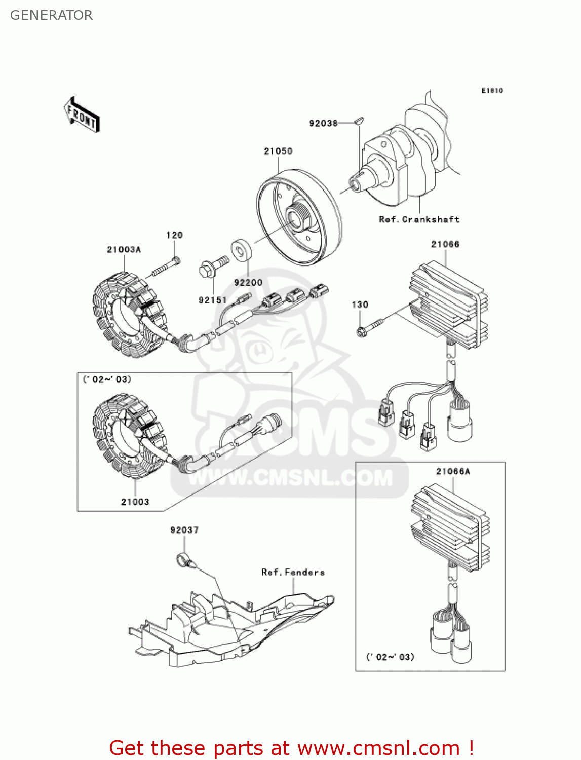 GENERATOR ZX1200B3 ZX12R 2004 USA CALIFORNIA CANADA