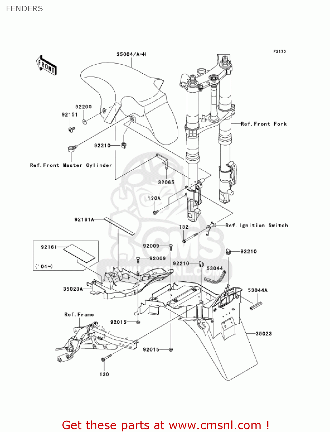 FENDERS ZX1200B3 ZX12R 2004 USA CALIFORNIA CANADA