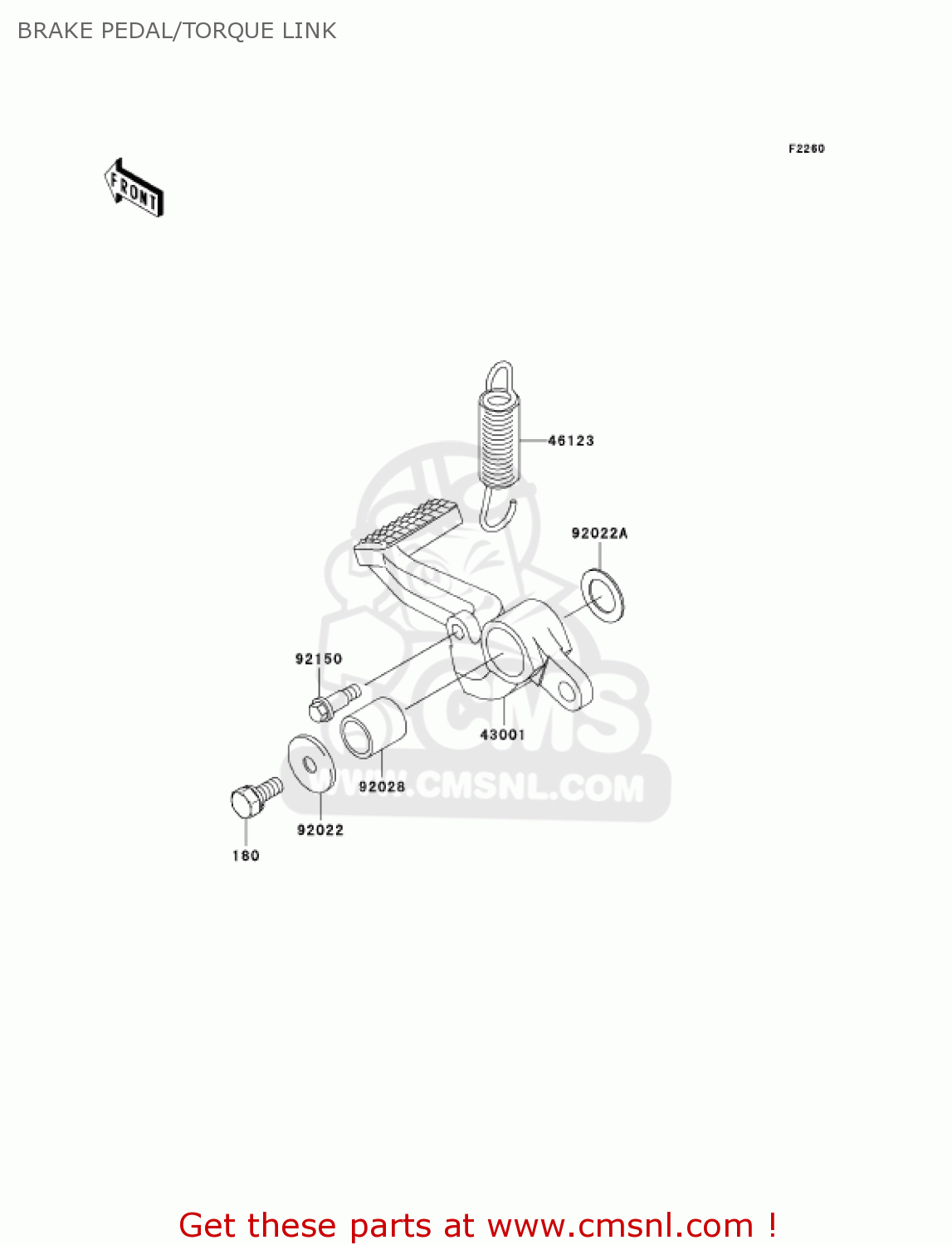 BRAKE PEDAL/TORQUE LINK ZX1200B3 ZX12R 2004 USA CALIFORNIA CANADA