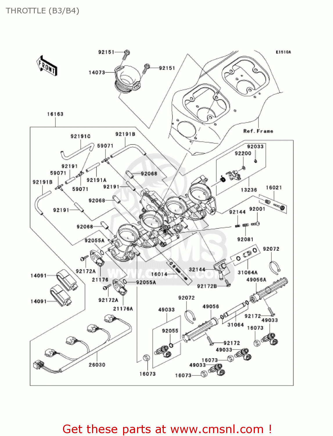 THROTTLE (B3/B4) ZX1200B3 ZX12R 2004 USA CALIFORNIA CANADA