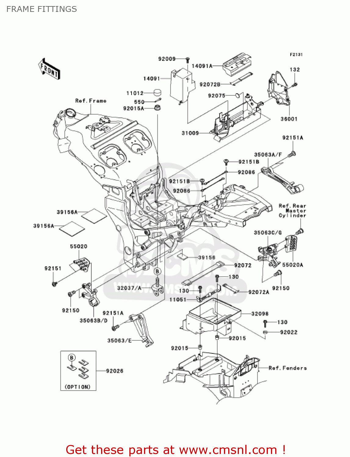FRAME FITTINGS ZX1200B3 ZX12R 2004 USA CALIFORNIA CANADA