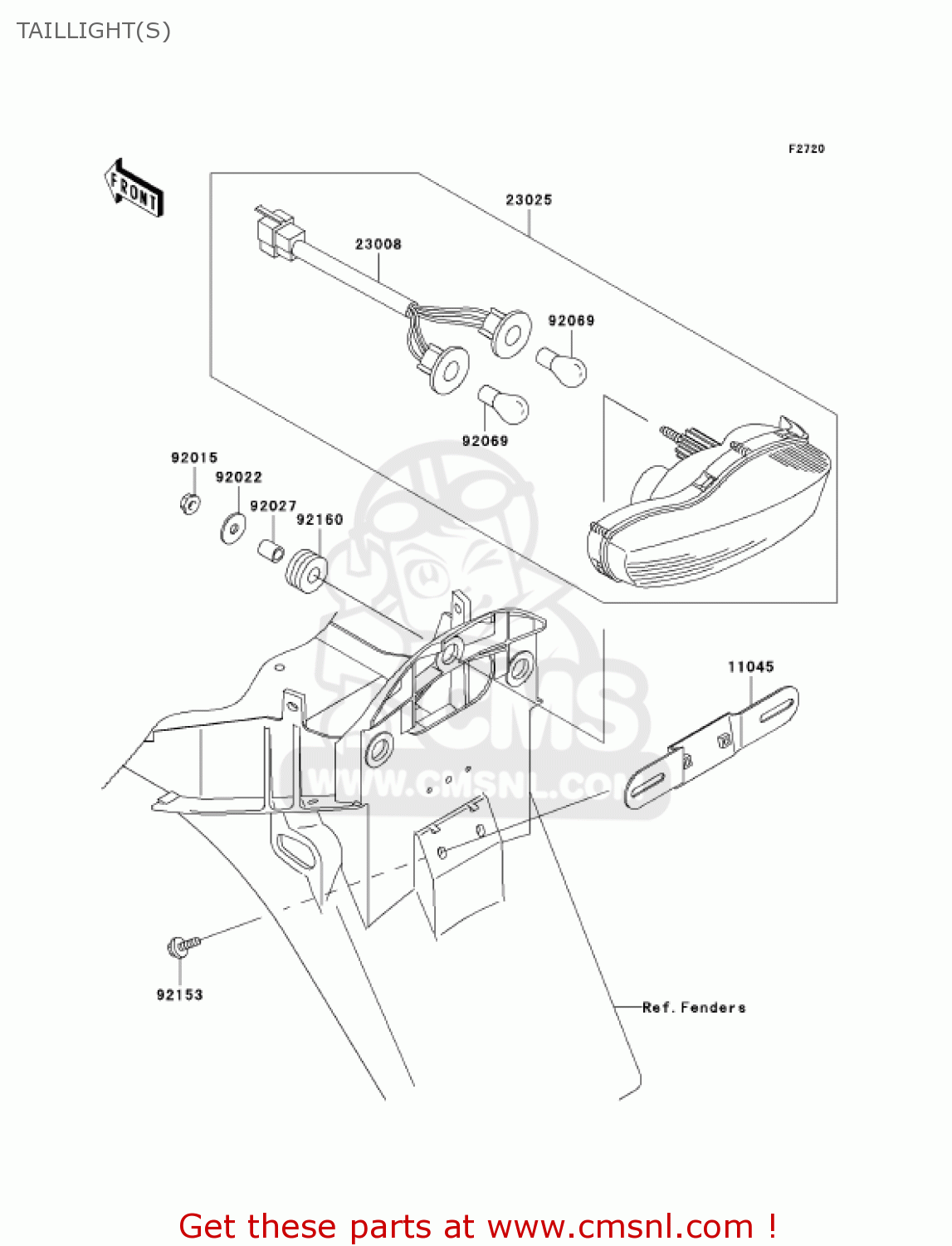 TAILLIGHT(S) ZX1200B3 ZX12R 2004 USA CALIFORNIA CANADA