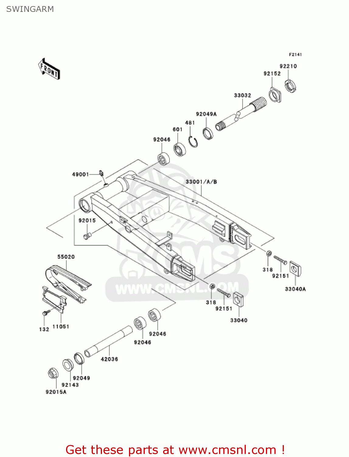 SWINGARM ZX1200B3 ZX12R 2004 USA CALIFORNIA CANADA